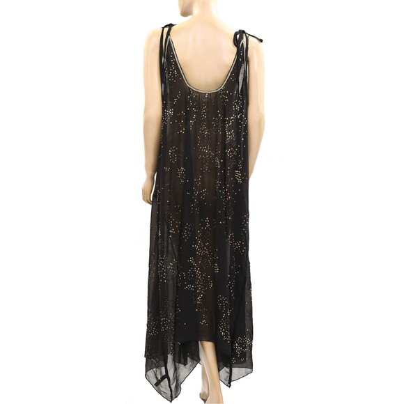 Intimately Free People A Little Shine Maxi Slip Dress Sheer Beaded S NEW 280594 - Picture 6 of 7